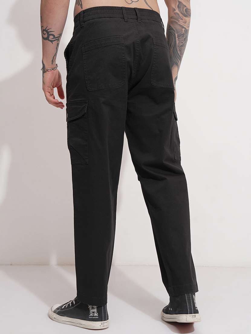 men solid mid rise regular fit cargo  - 22511796 -  Standard Image - 4