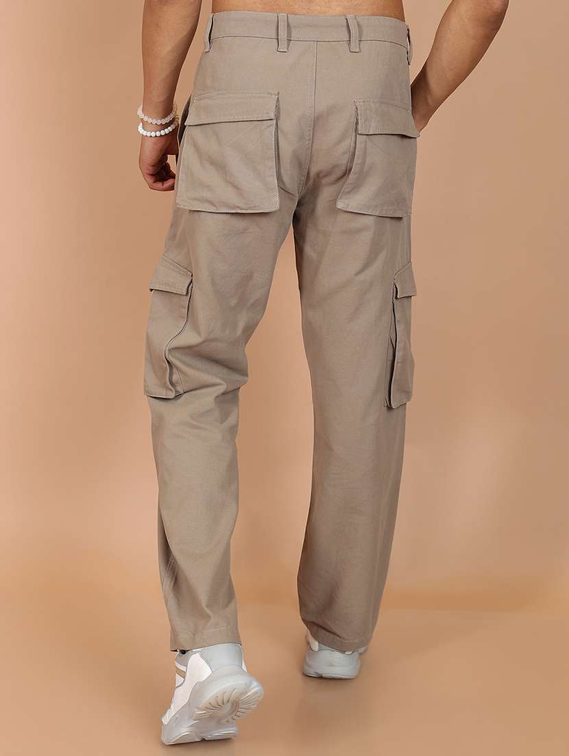 men solid mid rise regular fit cargo  - 22511809 -  Standard Image - 4