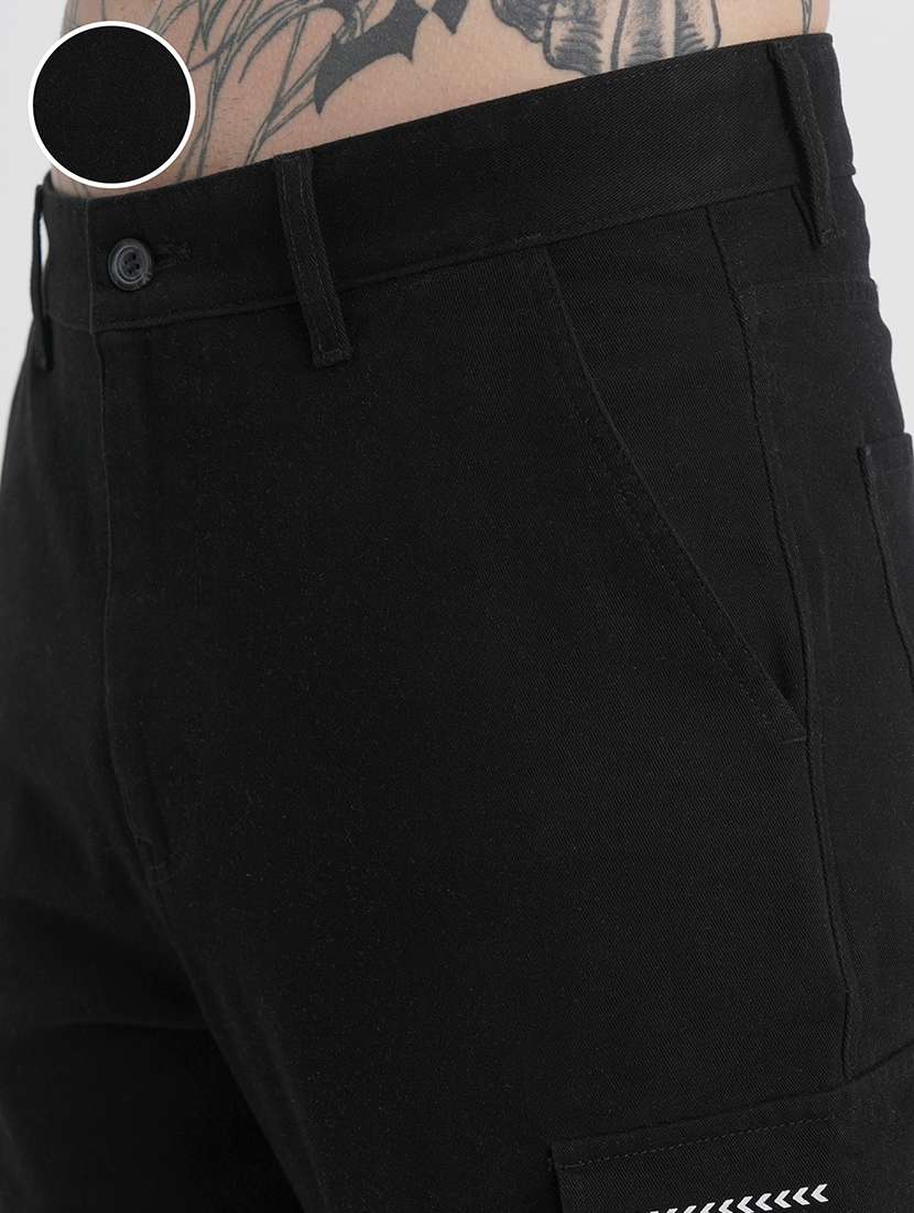men solid mid rise relaxed fit cargo  - 22511813 -  Standard Image - 1