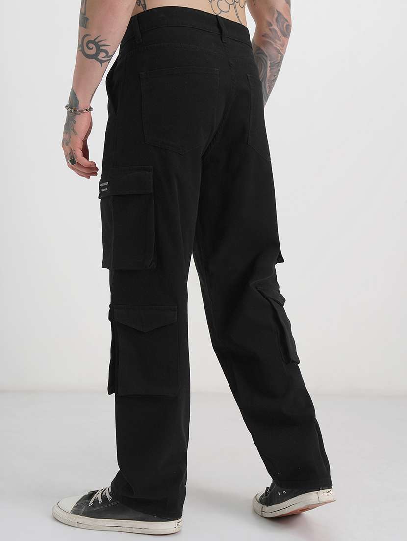 men solid mid rise relaxed fit cargo  - 22511813 -  Standard Image - 4