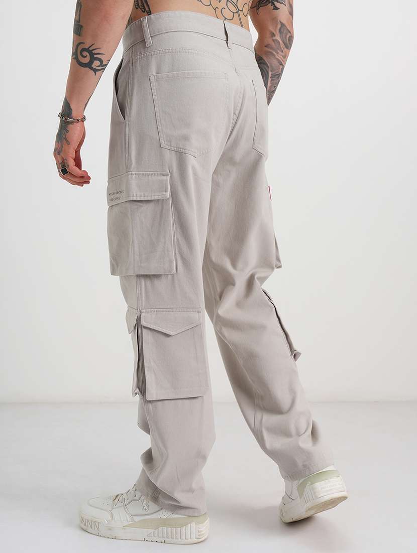men solid mid rise relaxed fit cargo  - 22511814 -  Standard Image - 4