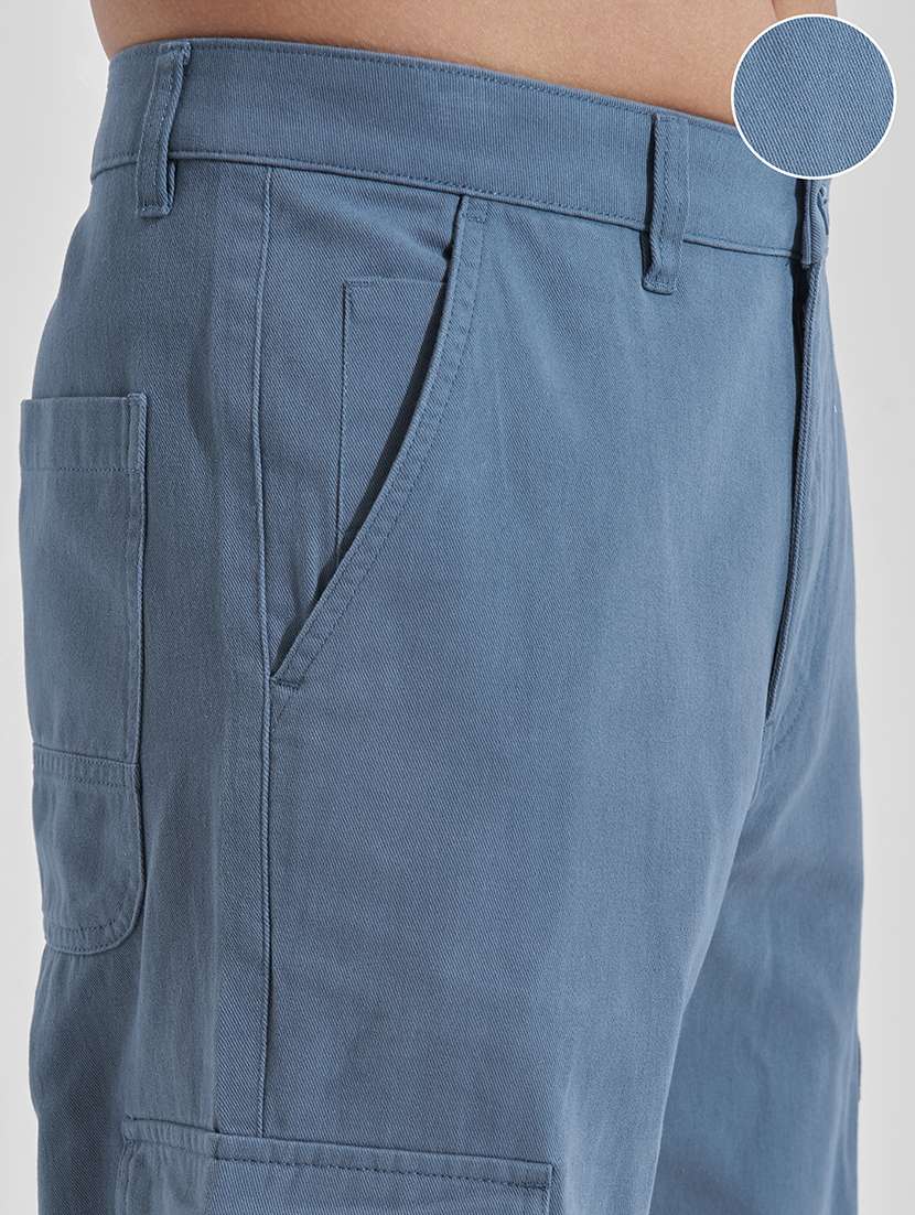 men solid mid rise relaxed fit cargo  - 22511820 -  Standard Image - 1