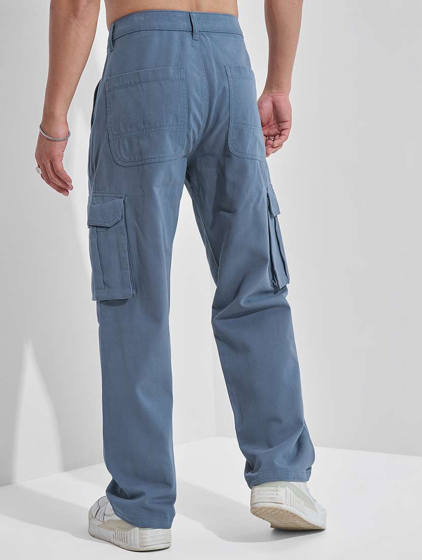 men solid mid rise relaxed fit cargo  - 22511820 -  Standard Image - 4