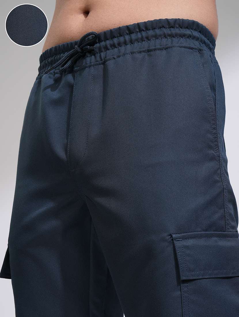 men solid mid rise regular fit jogger - 22511856 -  Standard Image - 1