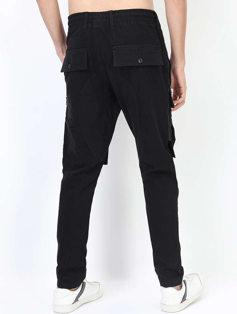 men solid mid rise regular fit cargo  - 22511874 -  Standard Image - 4