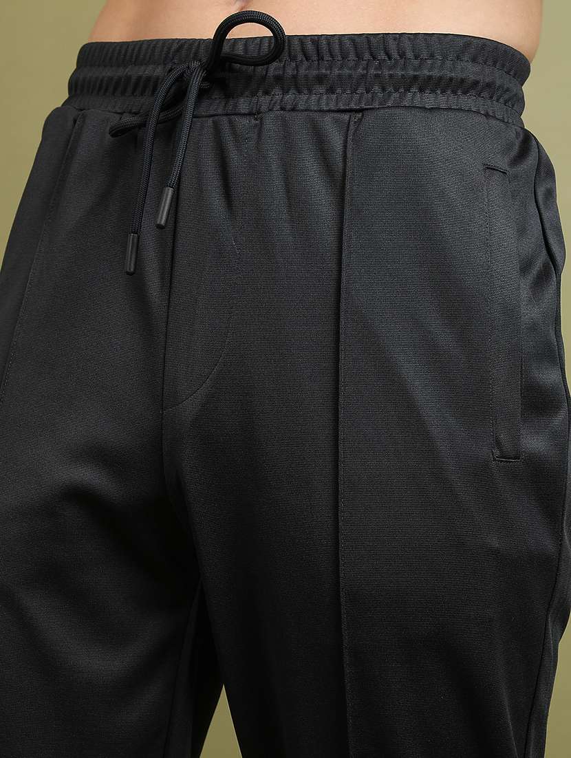men solid mid rise full length track pant - 22511878 -  Standard Image - 1