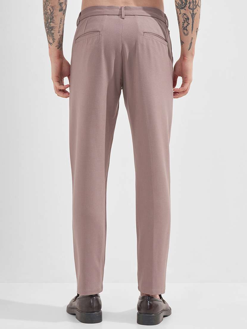 men solid mid rise flat front formal trouser - 22511881 -  Standard Image - 4
