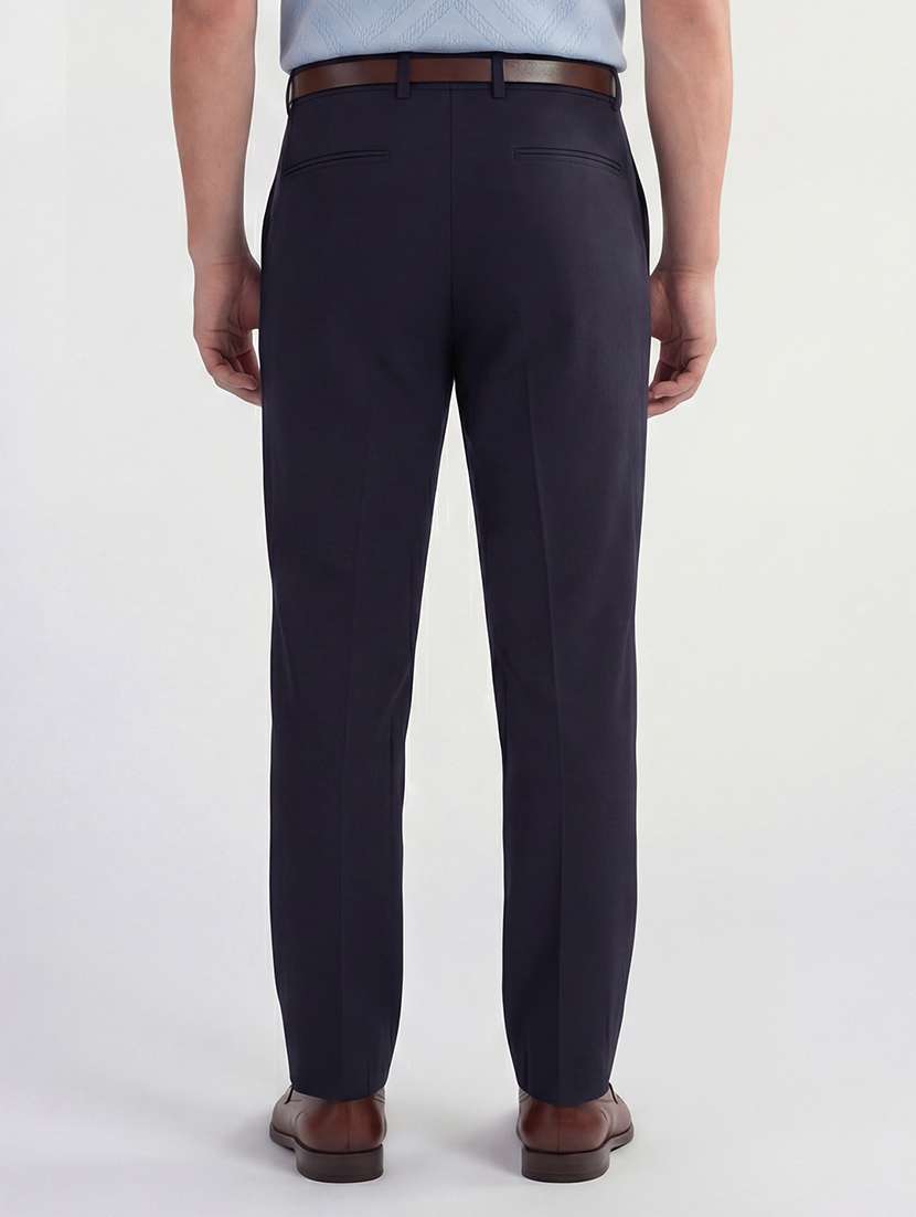 men solid mid rise flat front formal trouser - 22511882 -  Standard Image - 4