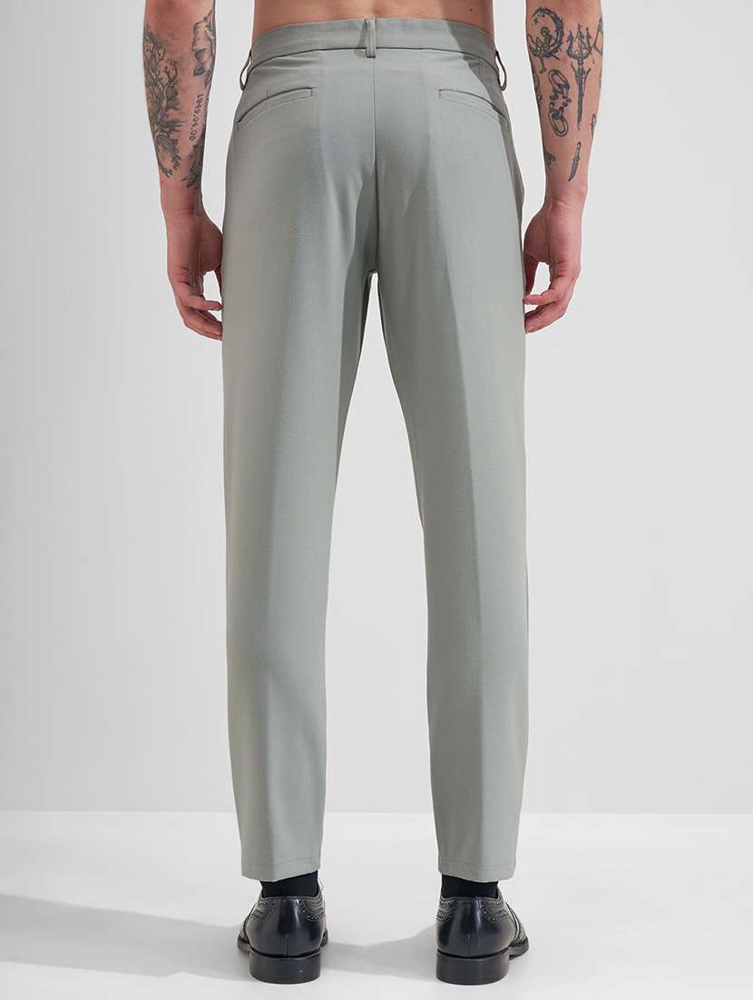 men solid mid rise flat front formal trouser - 22511883 -  Standard Image - 4