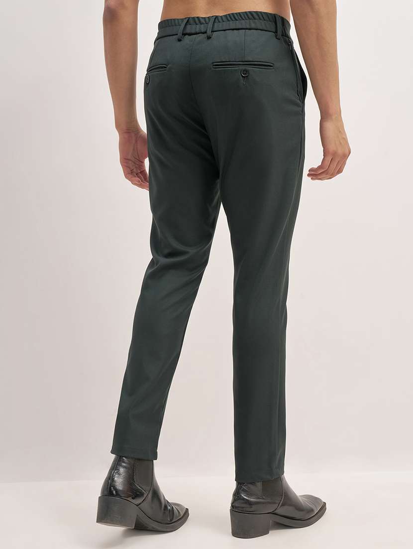 men solid mid rise flat front formal trouser - 22511884 -  Standard Image - 4
