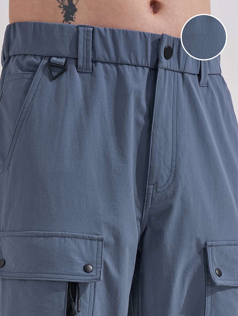 Men Solid Mid Rise Relaxed Fit Cargo - 22511887 -  Standard Image - 1