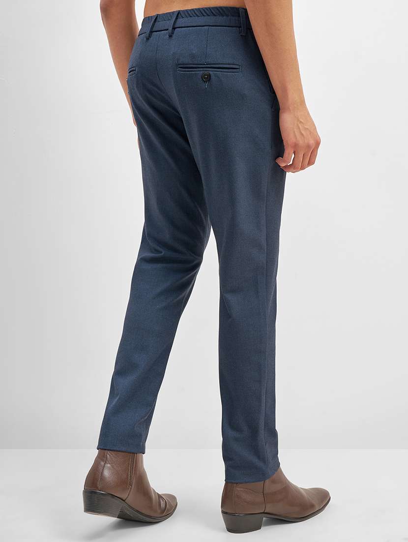 men solid mid rise flat front formal trouser - 22511888 -  Standard Image - 4