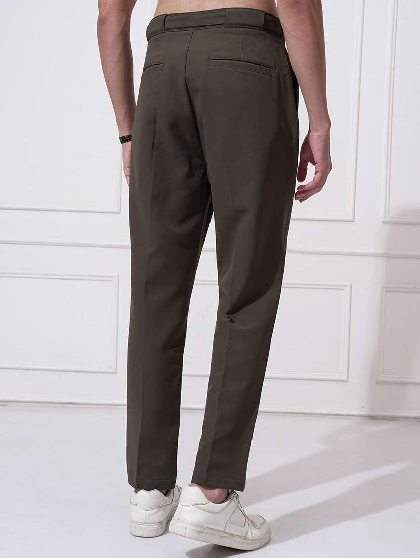 men solid mid rise pleated formal trouser - 22511892 -  Standard Image - 4
