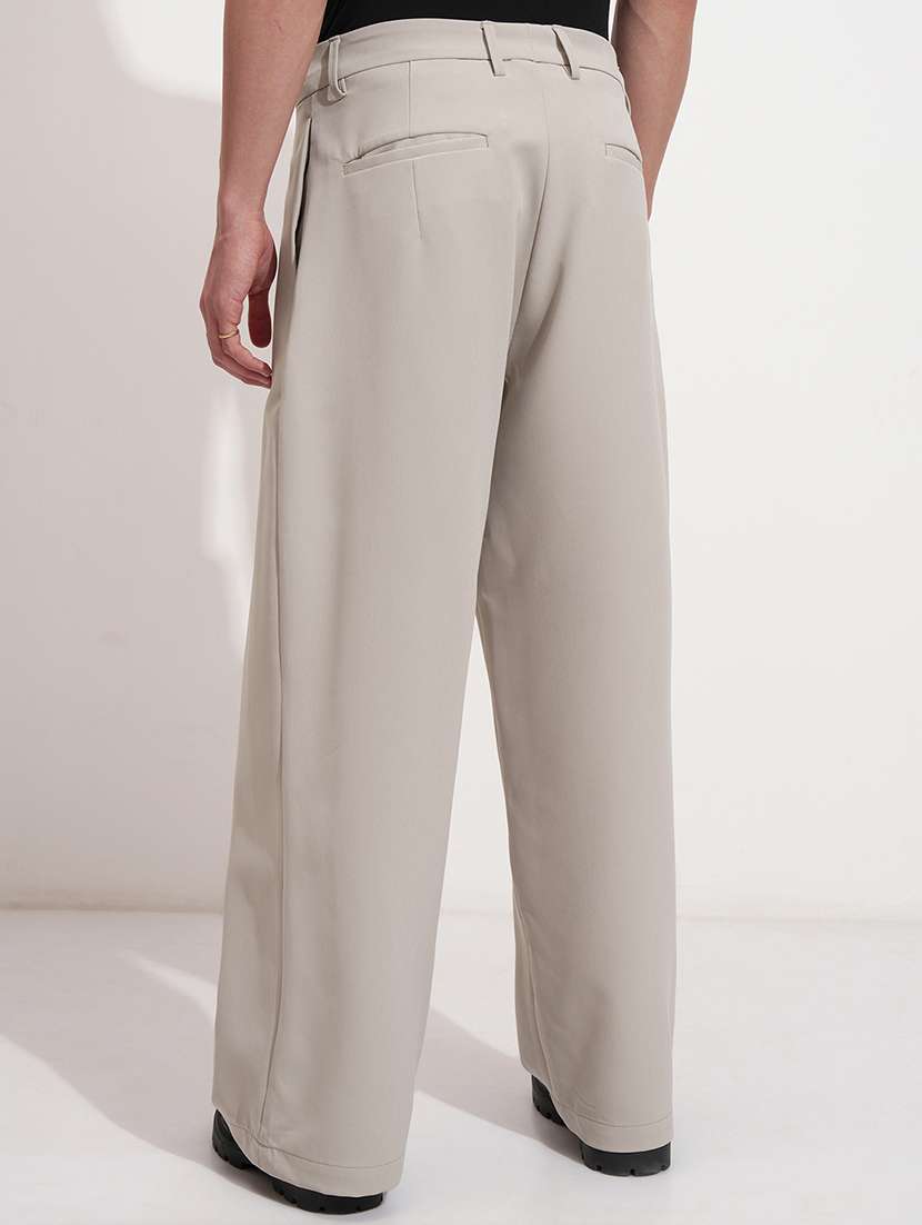 men solid mid rise pleated formal trouser - 22511893 -  Standard Image - 4