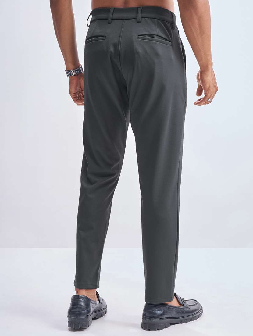 men solid mid rise flat front formal trouser - 22511897 -  Standard Image - 4