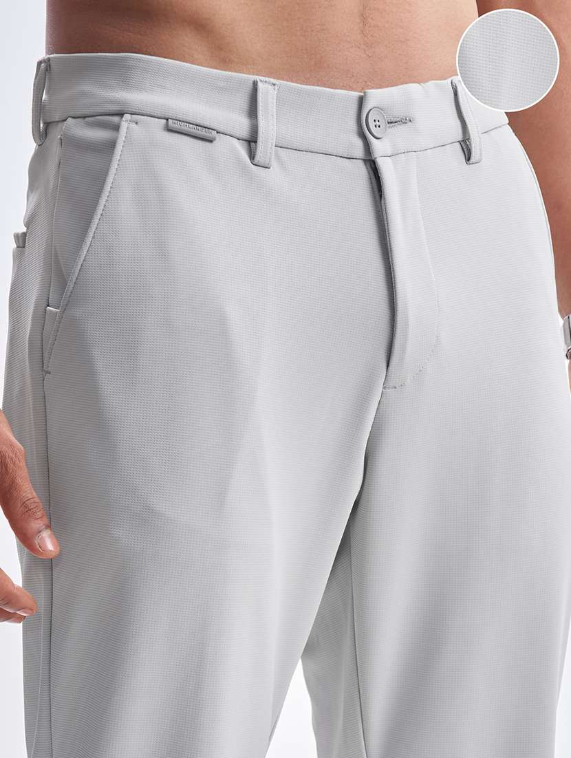 men solid mid rise flat front formal trouser - 22511905 -  Standard Image - 1