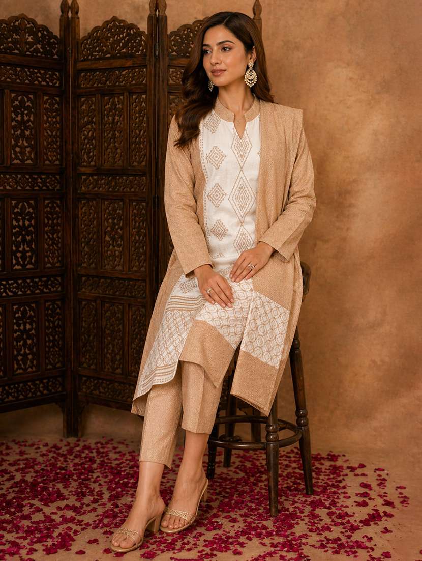 women self design long sleeve kurta pant with dupatta set - 22511925 -  Standard Image - 4