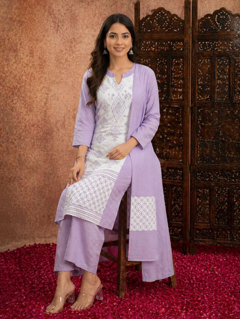 women self design long sleeve kurta pant with dupatta set - 22511927 -  Standard Image - 4