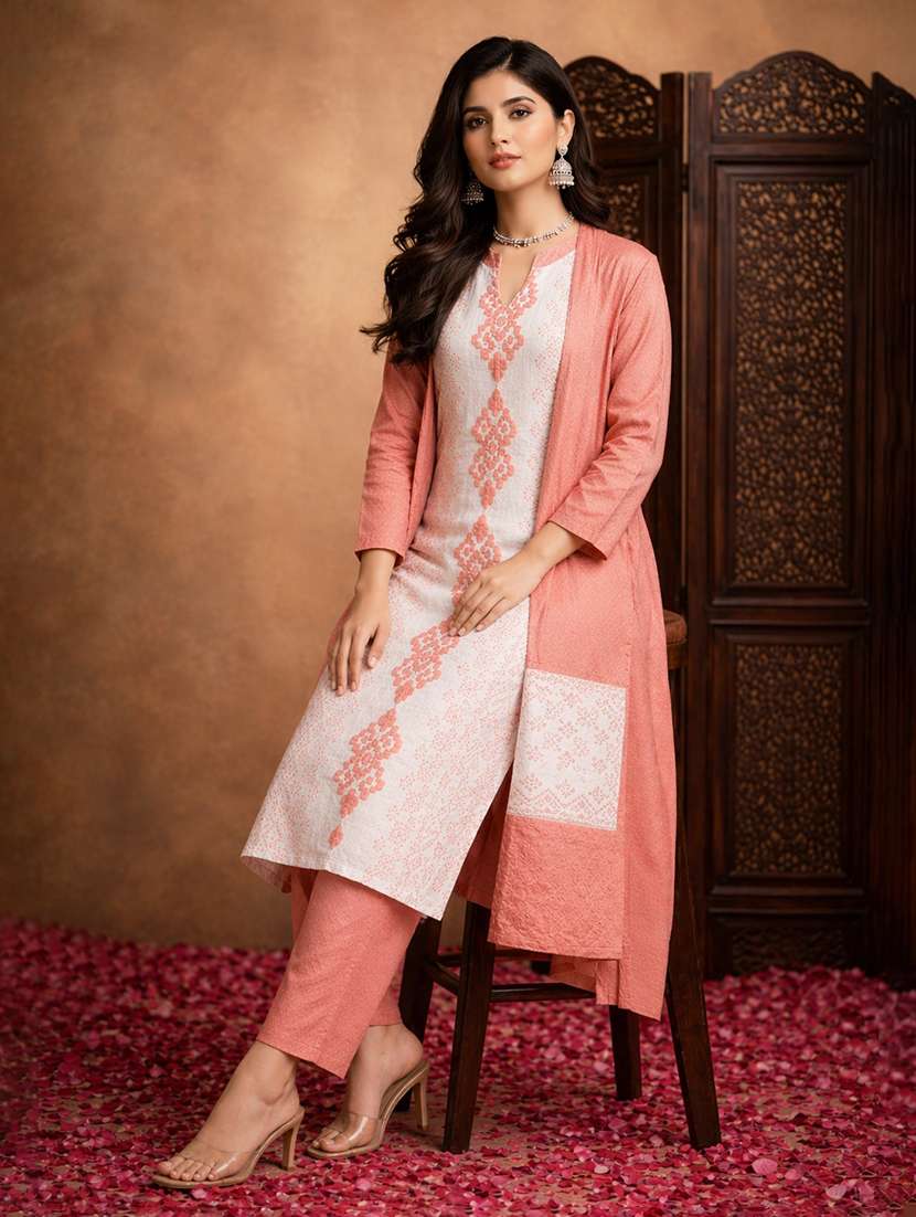 women self design long sleeve kurta pant with dupatta set - 22511928 -  Standard Image - 4