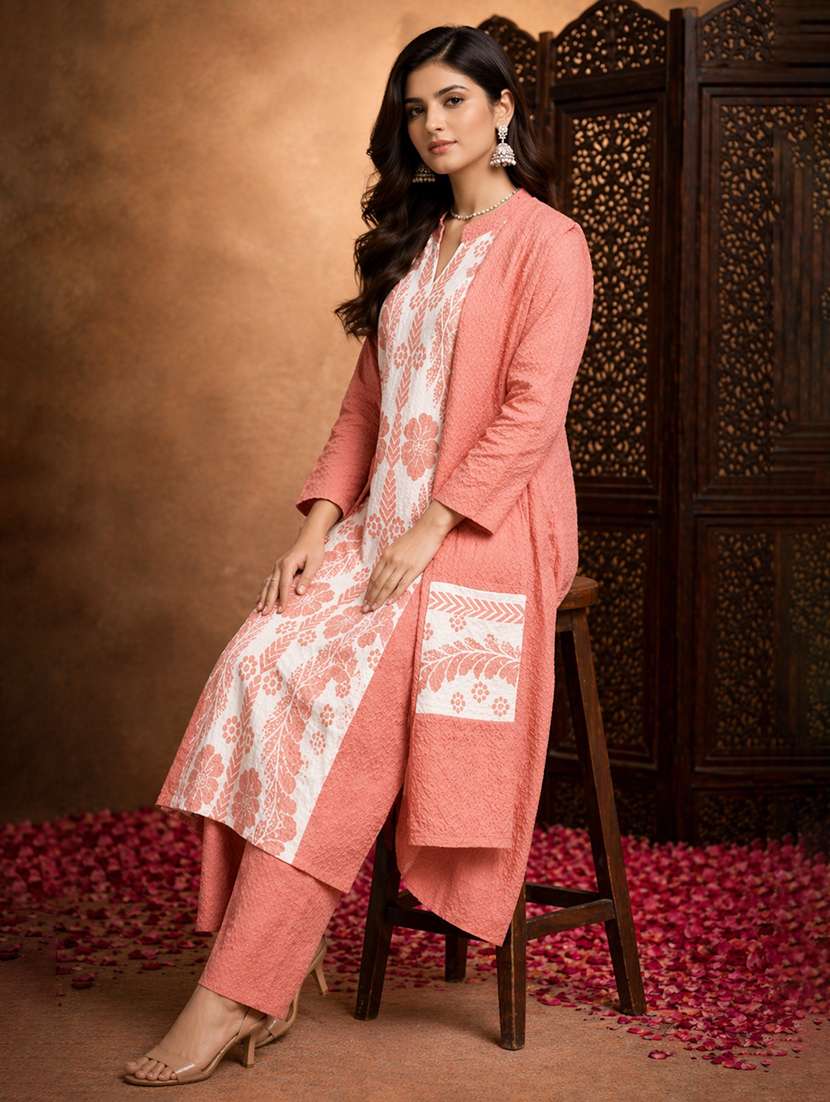 women self design long sleeve kurta pant with dupatta set - 22511929 -  Standard Image - 4