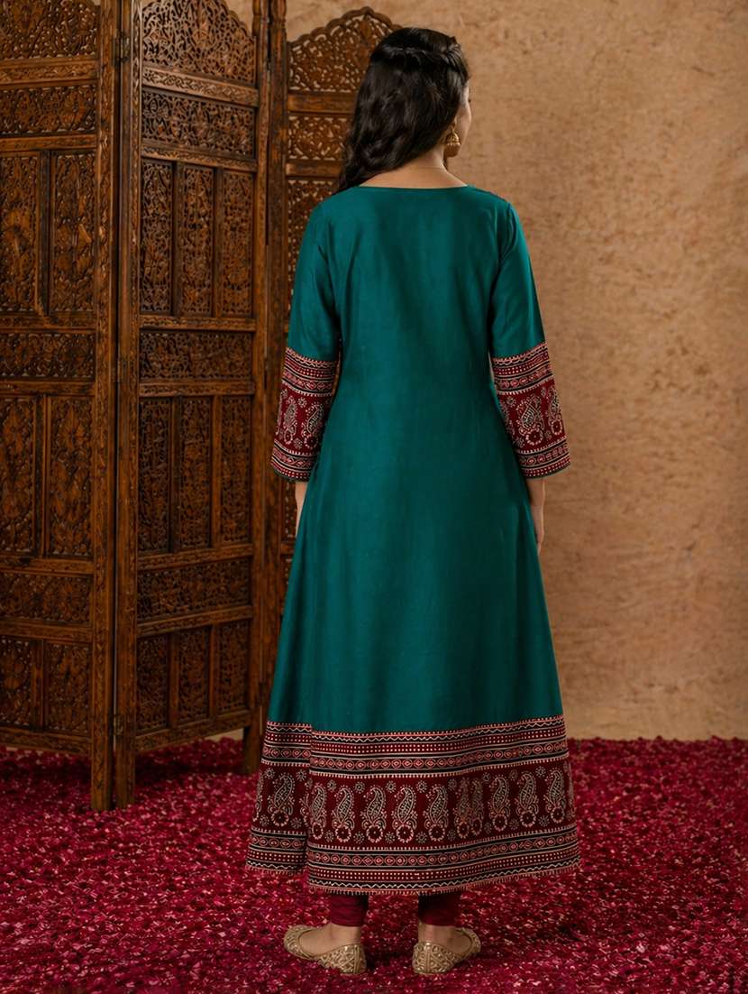 girls printed round neck anarkali kurta - 22511954 -  Standard Image - 4