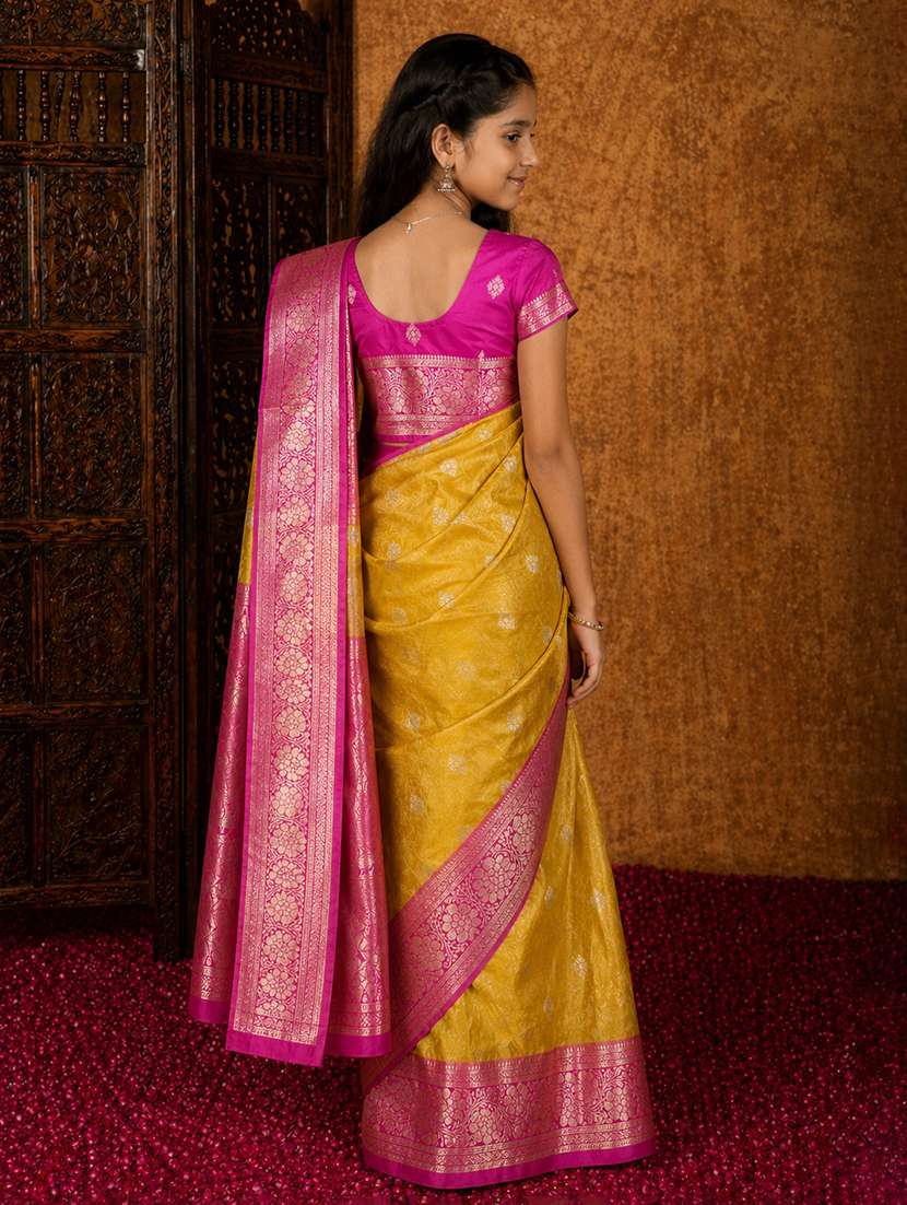 girls self design ready to wear saree - 22511995 -  Standard Image - 4