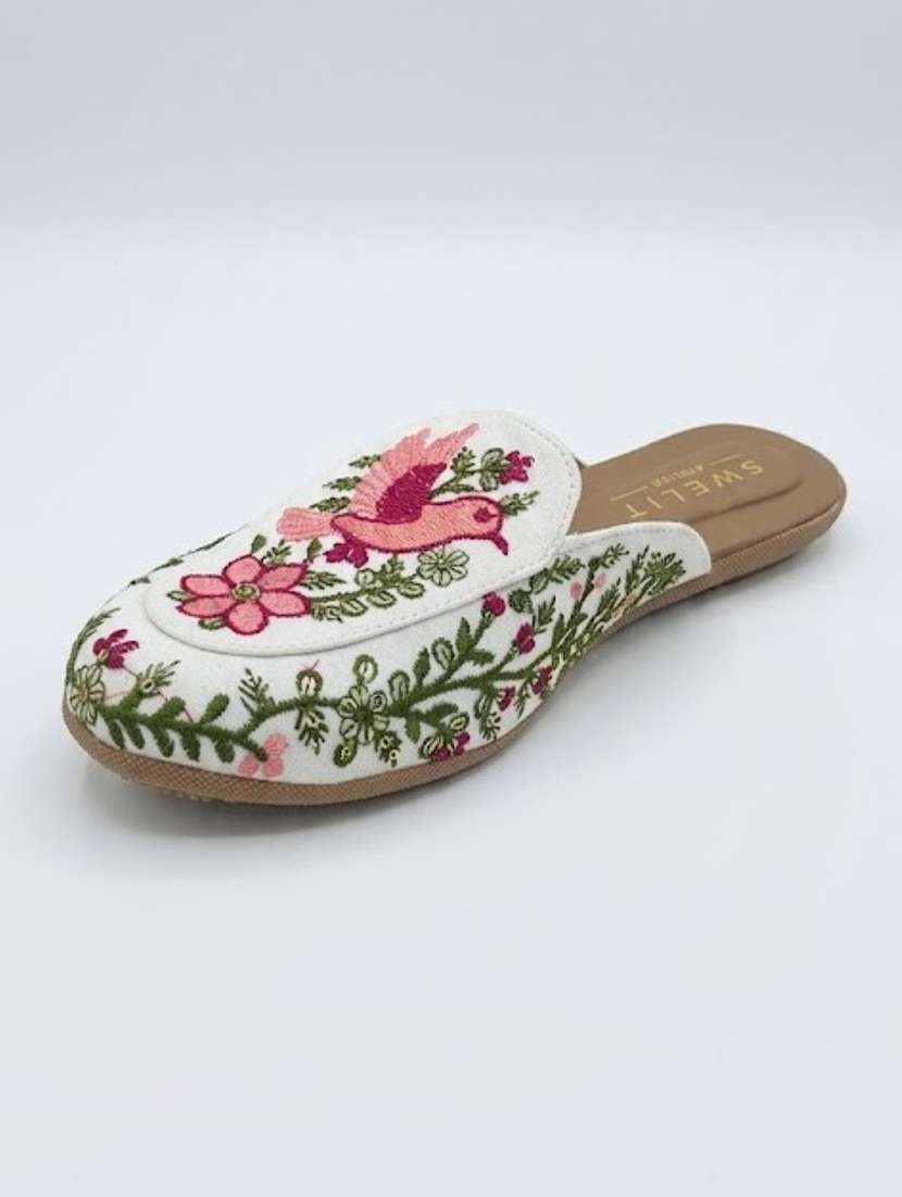 Women Embroidered Slip On Mules - 22512006 -  Standard Image - 1