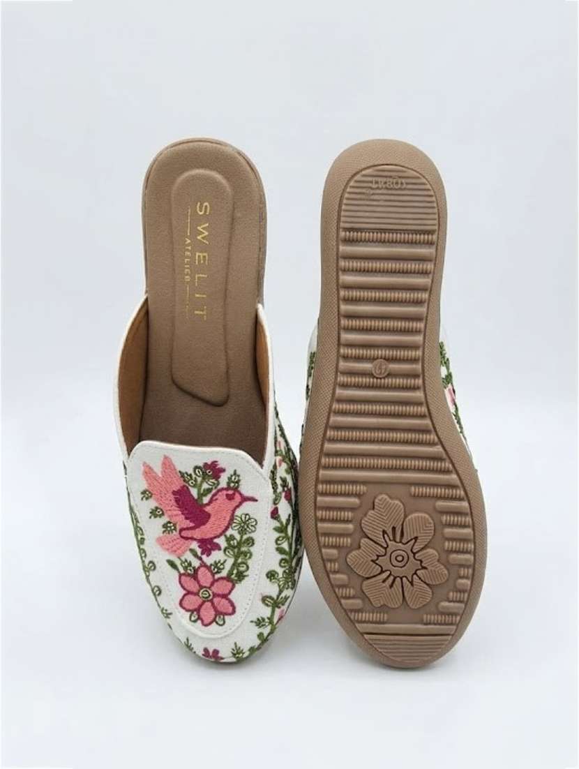 Women Embroidered Slip On Mules - 22512006 -  Standard Image - 4