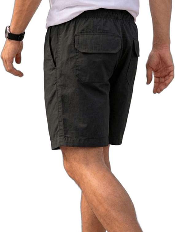Men Solid Mid Rise Loose Fit Shorts - 22512175 -  Standard Image - 1