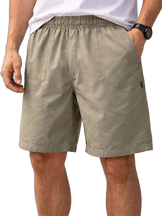 Men Solid Mid Rise Loose Fit Shorts - 22512176 -  Standard Image - 1