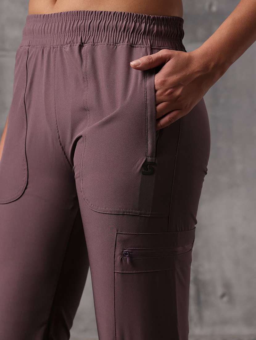 women solid mid rise regular track pant - 22512207 -  Standard Image - 1
