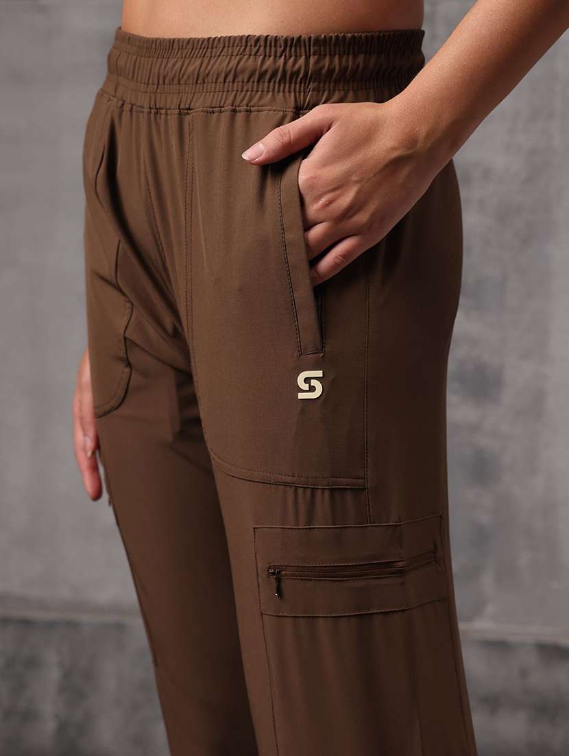 women solid mid rise track pant - 22512208 -  Standard Image - 1