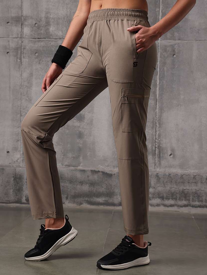 women solid mid rise regular track pant - 22512209 -  Standard Image - 4