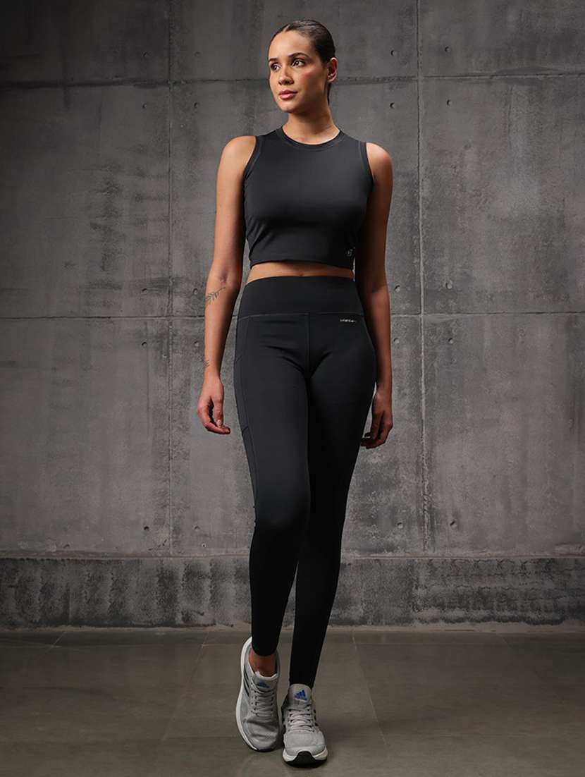 women solid sleeveless top and leggings active wear set - 22512212 -  Standard Image - 1