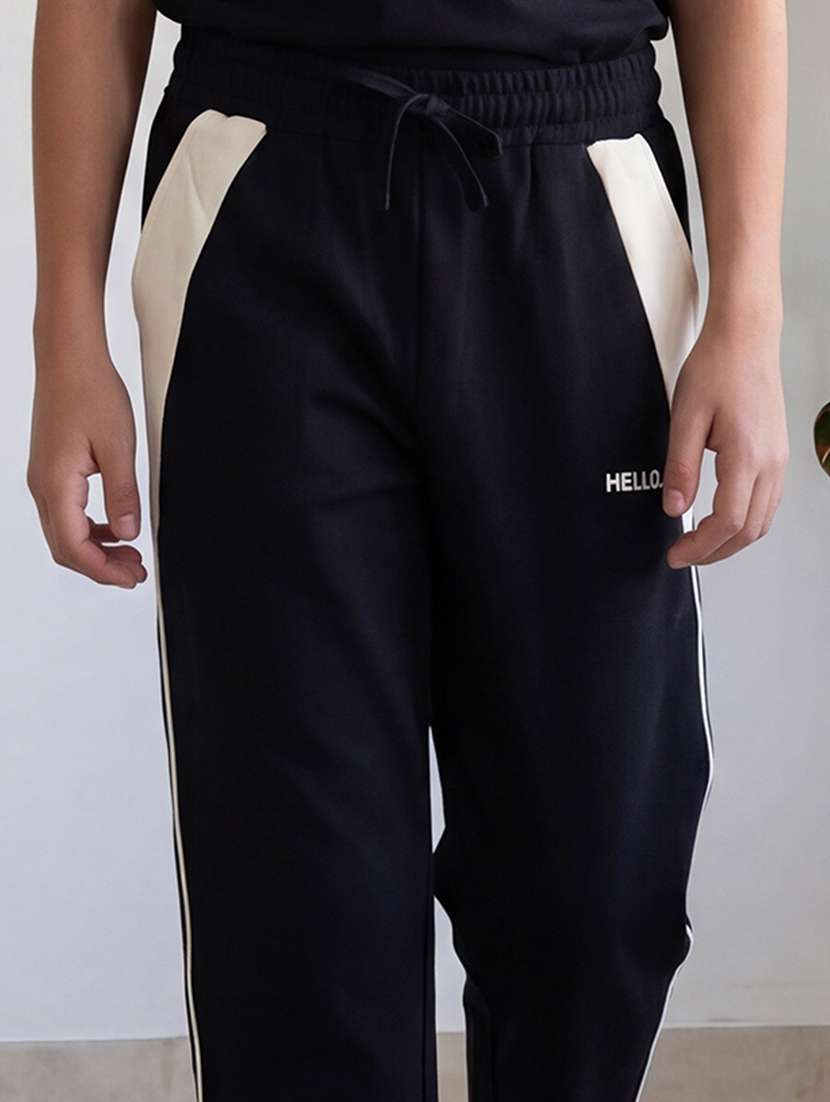 boys side taped mid rise regular track pant - 22512252 -  Standard Image - 1