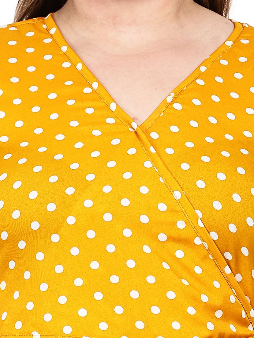yellow crepe regular top - 22512271 -  Standard Image - 1