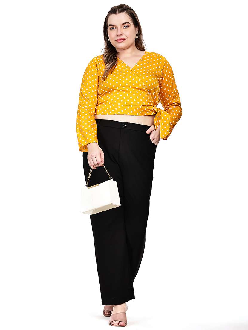yellow crepe regular top - 22512271 -  Standard Image - 4