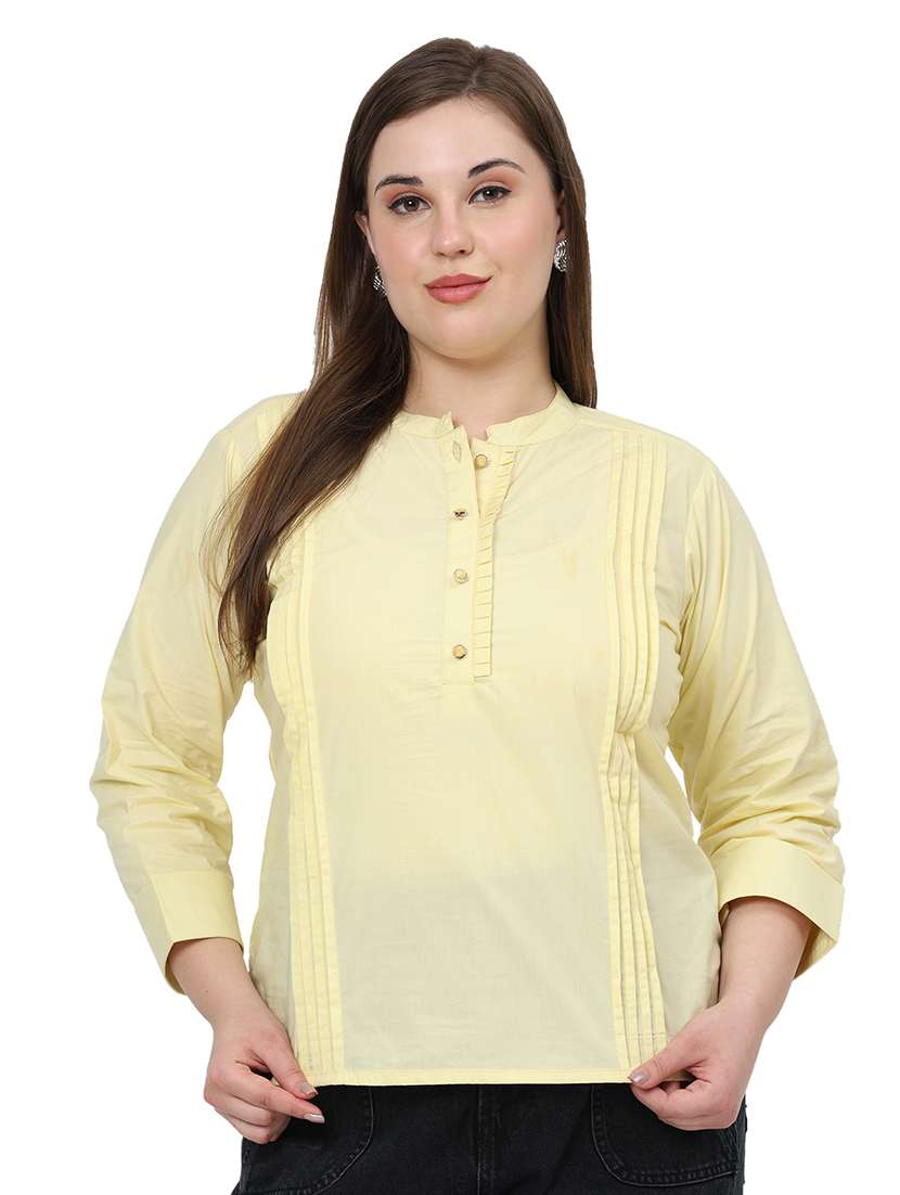 women solid three quarter sleeves regular top