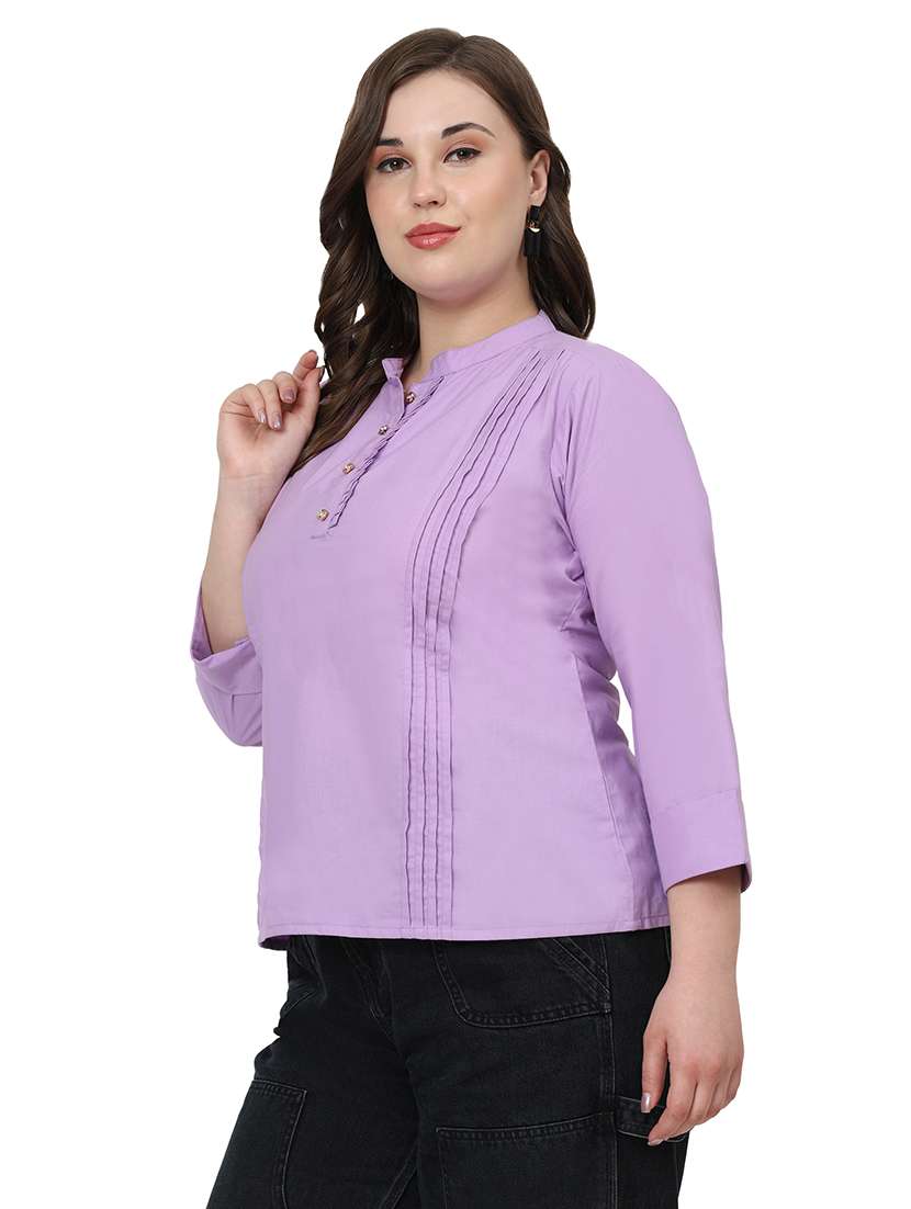 women solid three quarter sleeves regular top - 22512278 -  Standard Image - 4