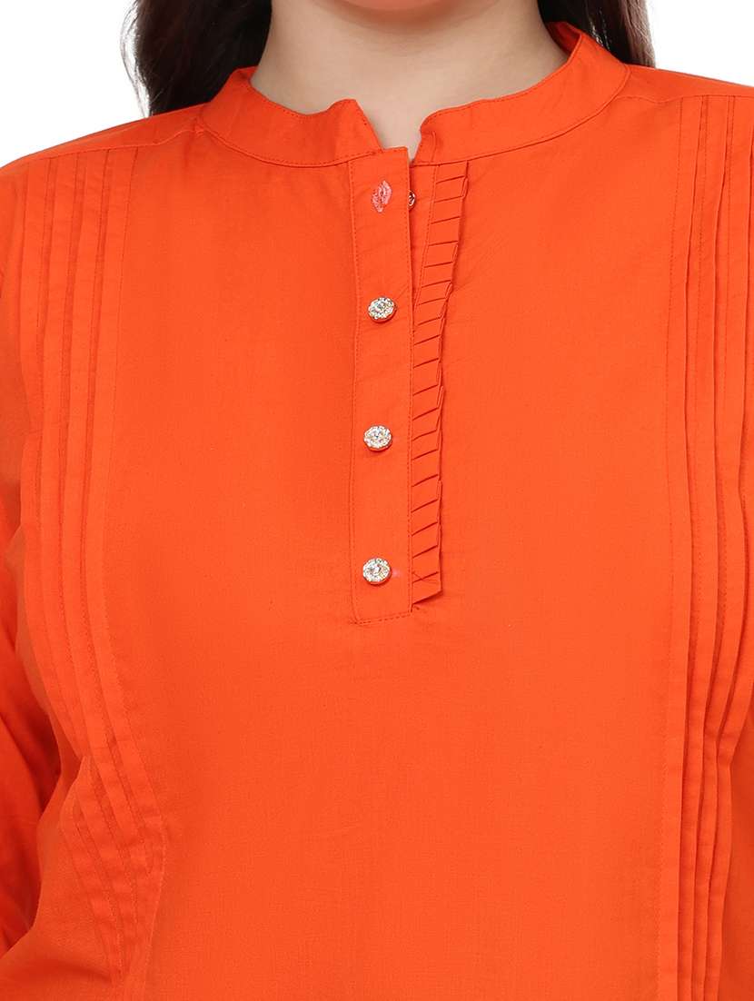 women solid three quarter sleeves regular top - 22512280 -  Standard Image - 1