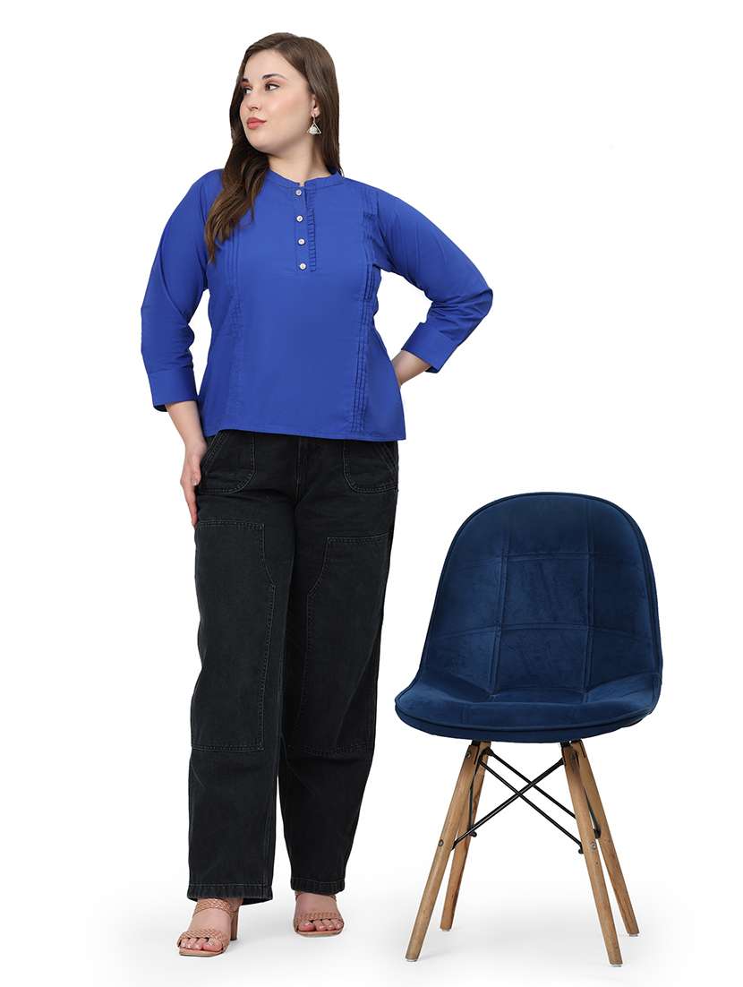 women solid three quarter sleeves regular top - 22512284 -  Standard Image - 4