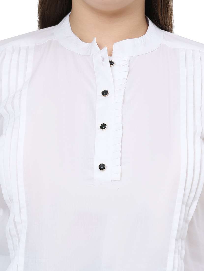 women solid three quarter sleeves regular top - 22512286 -  Standard Image - 1