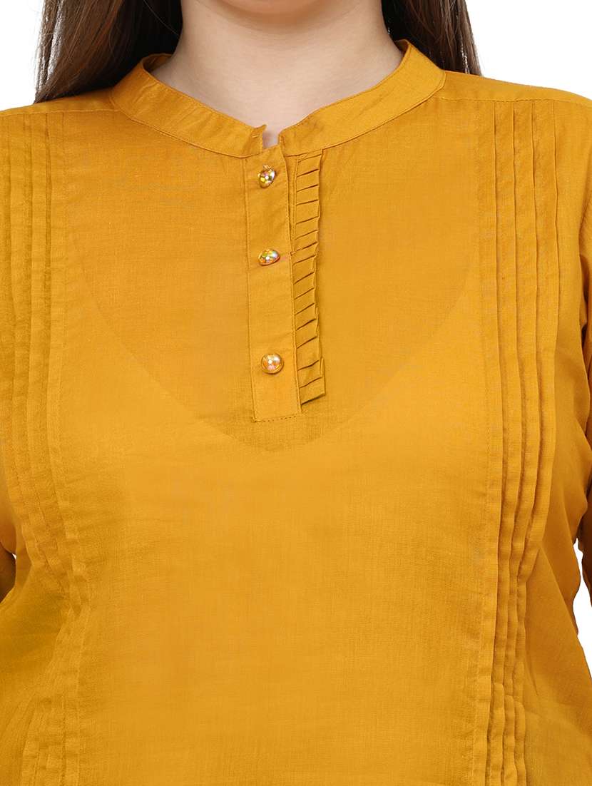 women solid three quarter sleeves regular top - 22512288 -  Standard Image - 1