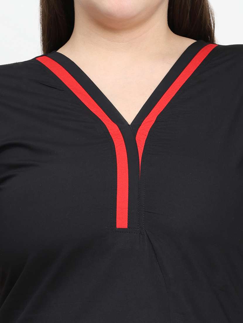 women solid v neck short sleeves regular top - 22512290 -  Standard Image - 1