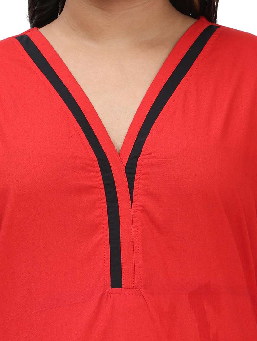 women solid three quarter sleeves regular top - 22512293 -  Standard Image - 1