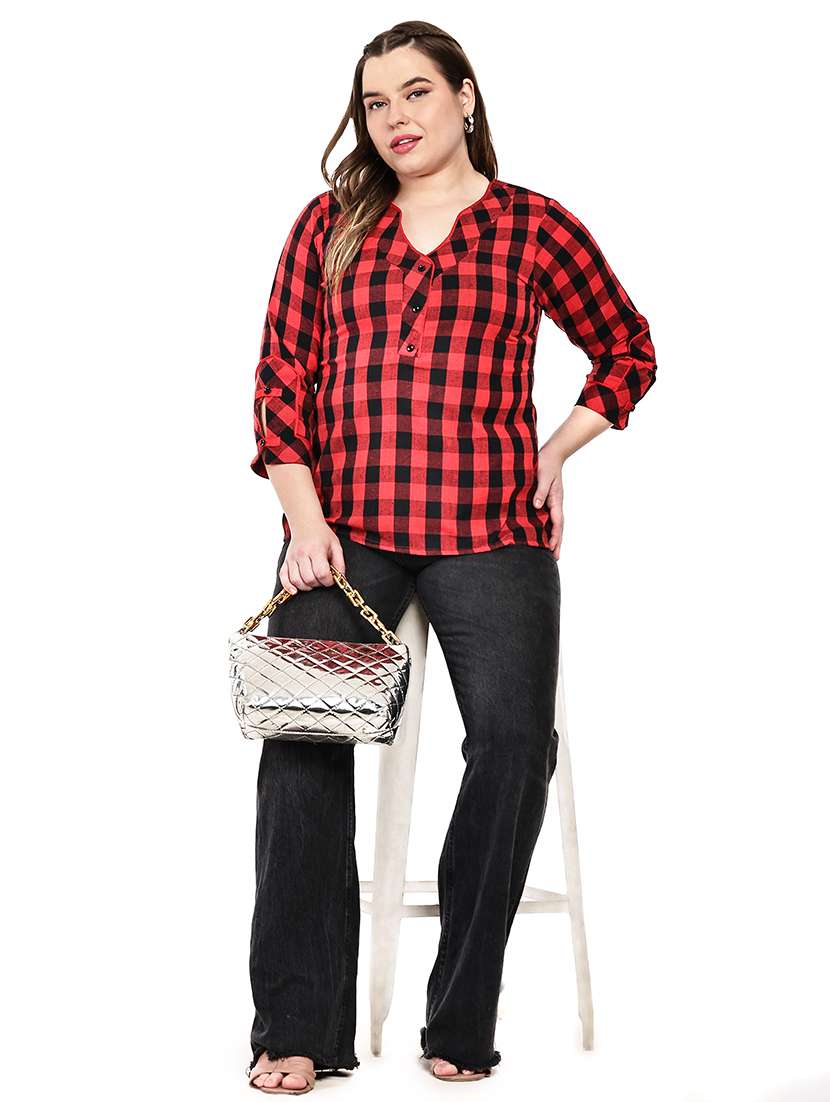 red crepe regular top - 22512297 -  Standard Image - 4