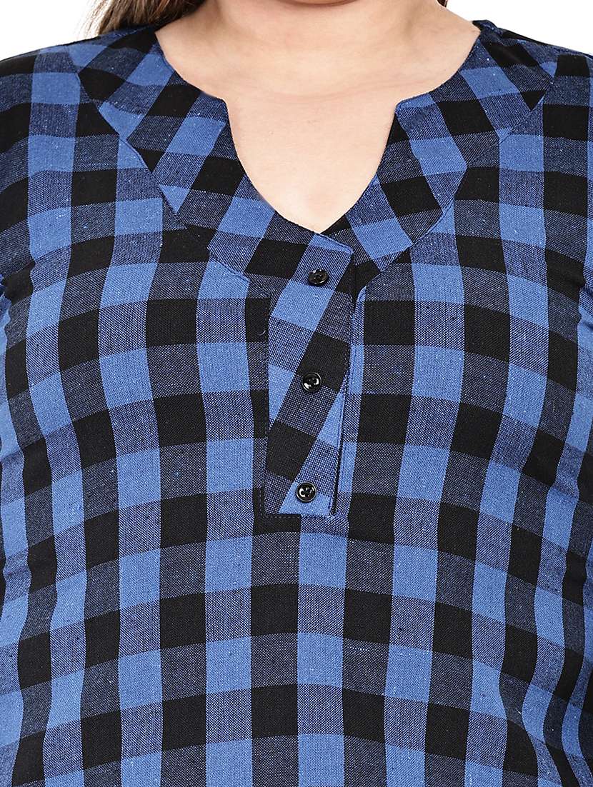blue crepe regular top - 22512299 -  Standard Image - 1