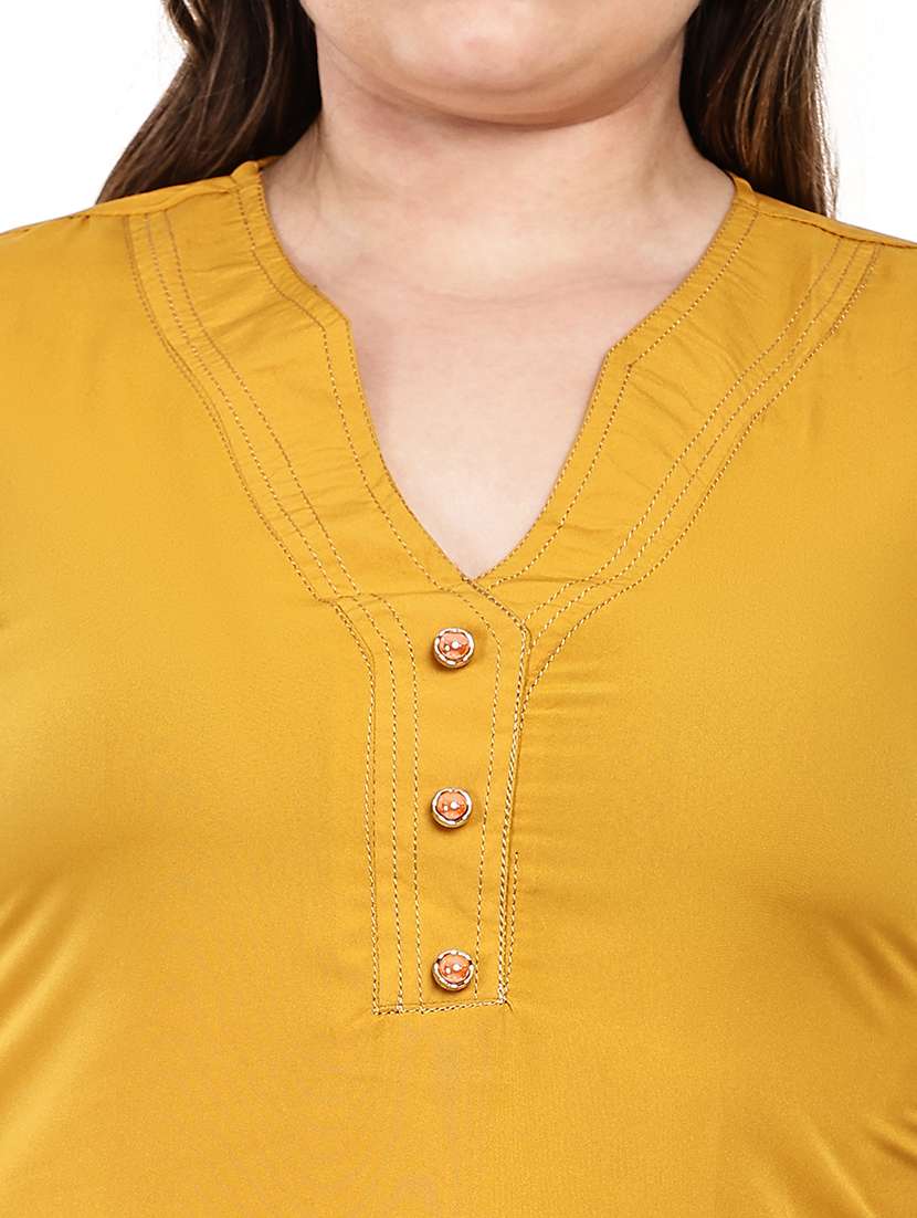 Women Solid Three Quarter Sleeves Regular Top - 22512302 -  Standard Image - 1