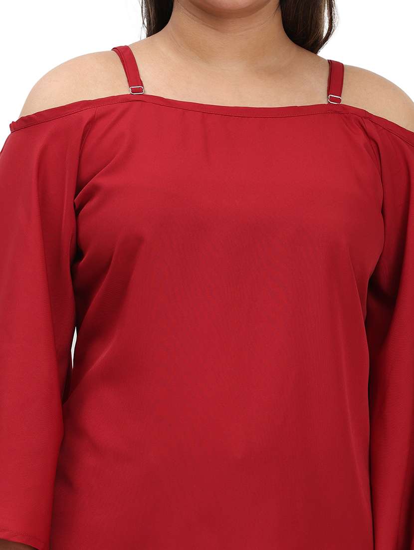 red crepe regular top - 22512307 -  Standard Image - 1