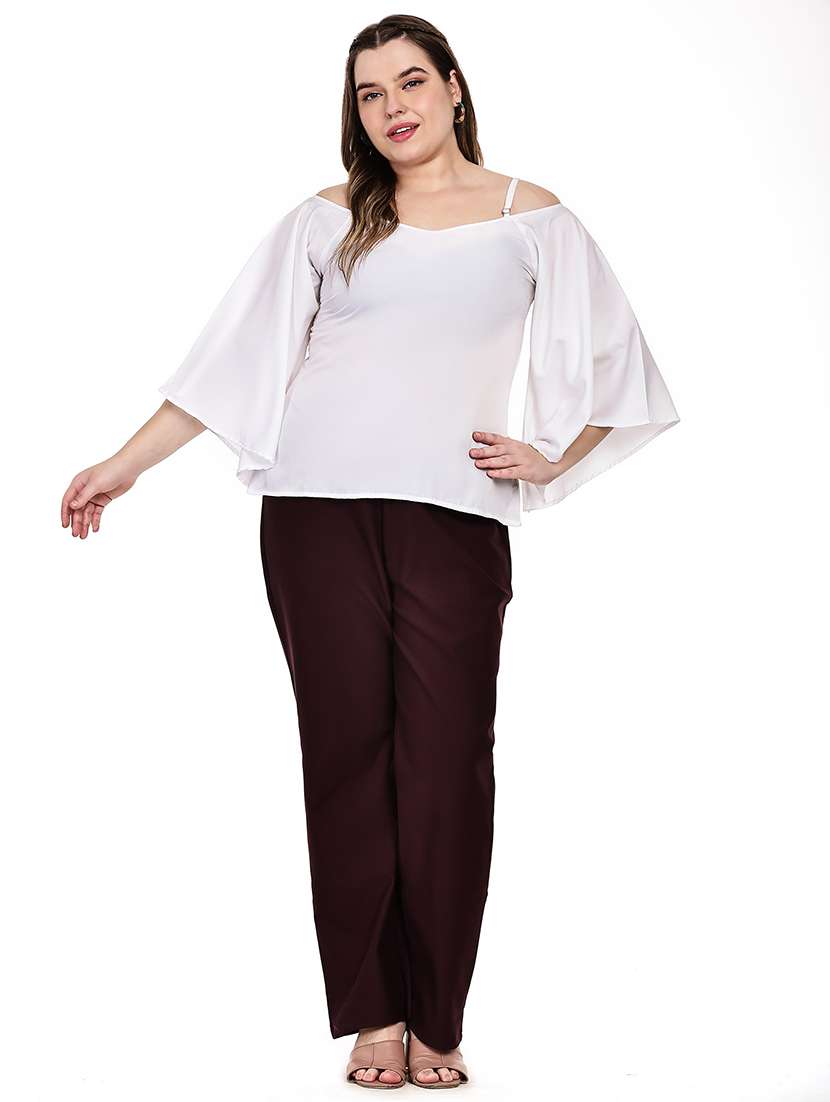 white crepe regular top - 22512310 -  Standard Image - 4